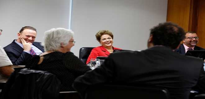 Brasília - DF, 14/04/2015. Presidenta Dilma Rousseff durante entrevista a blogueiros. Foto: Roberto Stuckert Filho/PR.