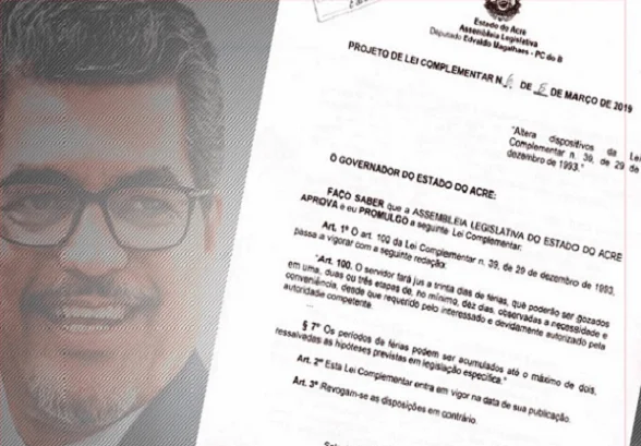 Edvaldo: projeto permite tirar férias em 3 períodos de 10 dias