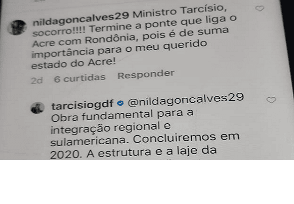 ‘Ponte do Abunã sai em 2020’, diz ministro a acreana de Sena