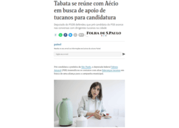 Tábata a santinha busca apoio de Aécio para eleições