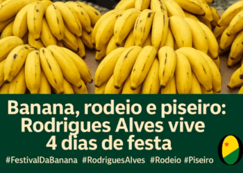 Banana, rodeio e piseiro: Rodrigues Alves vive 4 dias de festa