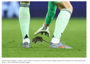 Nos gramados da Europa…um ratinho….(fosse na América do Sul o escândalo seria perfeito…)